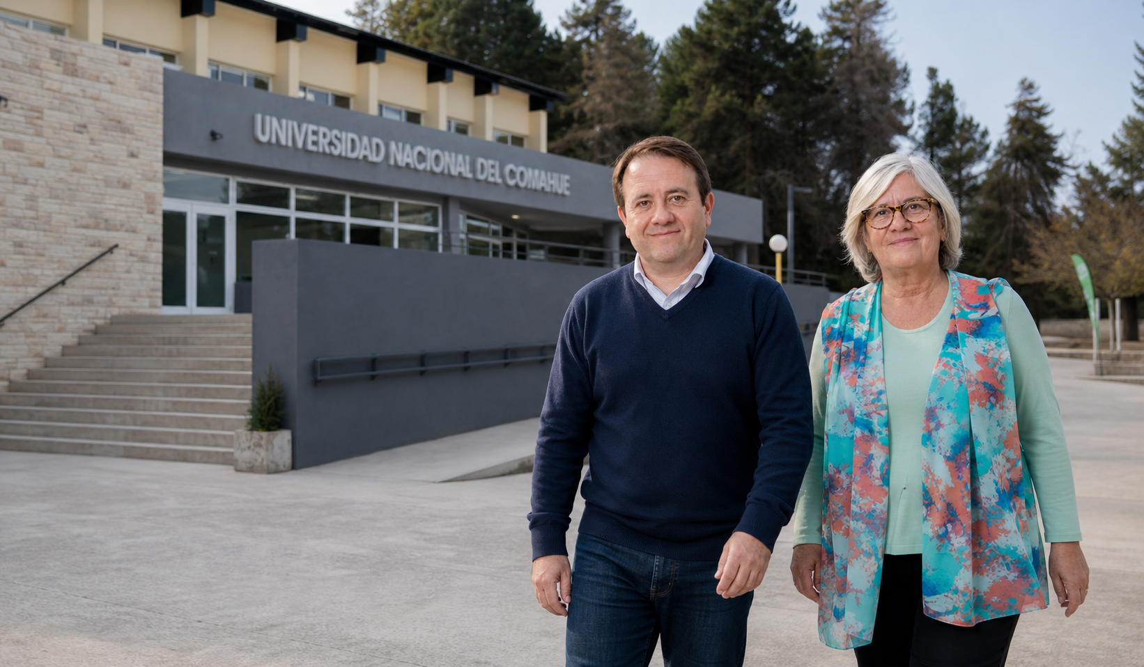 Carlos Espinosa y Ana Basset en la Universidad Nacional del Comahue